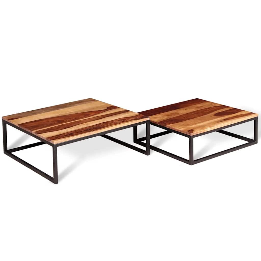 Solid Acacia Wood Nesting Coffee Table Set of 2 I59208