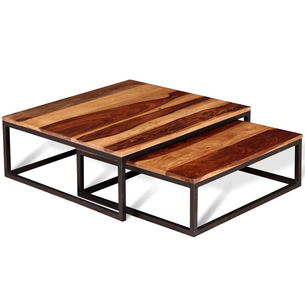 Solid Acacia Wood Nesting Coffee Table Set of 2 I59208