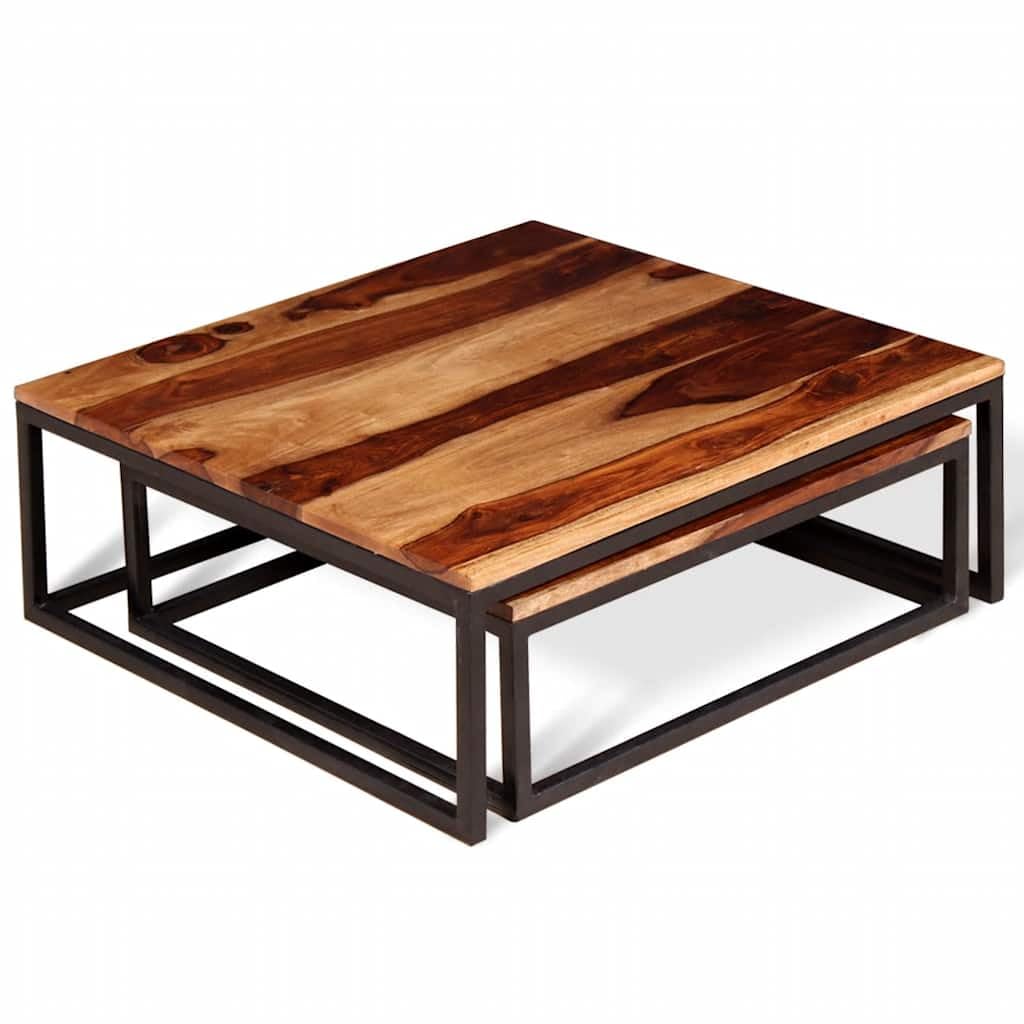 Solid Acacia Wood Nesting Coffee Table Set of 2 I59208