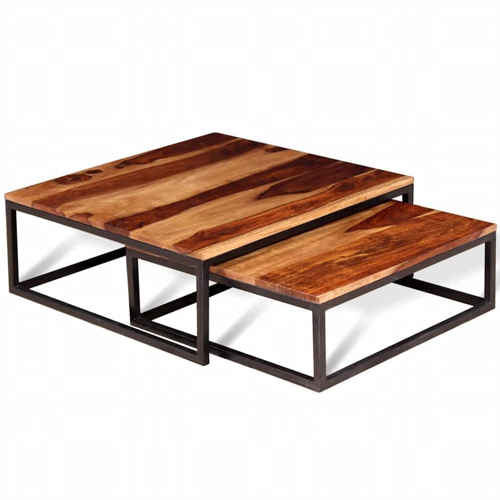 Solid Acacia Wood Nesting Coffee Table Set of 2 I59208