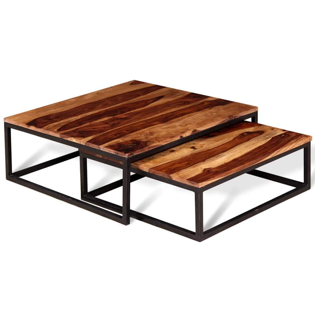Solid Acacia Wood Nesting Coffee Table Set of 2 I59208