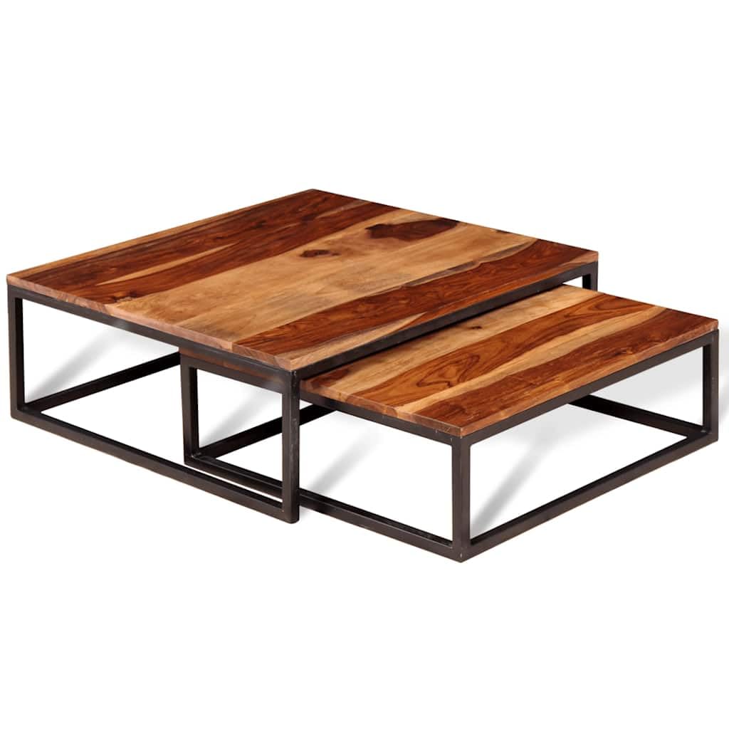 Solid Acacia Wood Nesting Coffee Table Set of 2 I59208