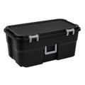 Black Lockable Wheeled Plastic Storage Footlocker V2861