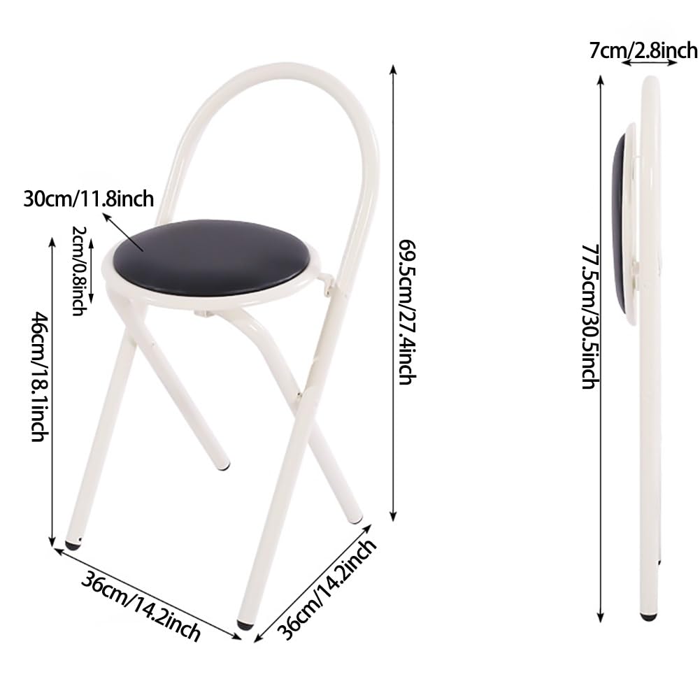 18 Inch Black Folding Bar Stool with Cushion I14319