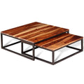 Solid Acacia Wood Nesting Coffee Table Set of 2 I59208