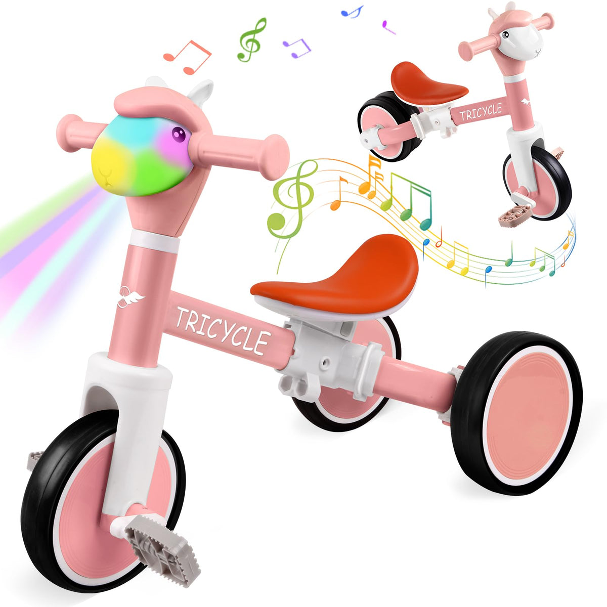 4-in-1 Kids Tricycle with Light & Music C472
