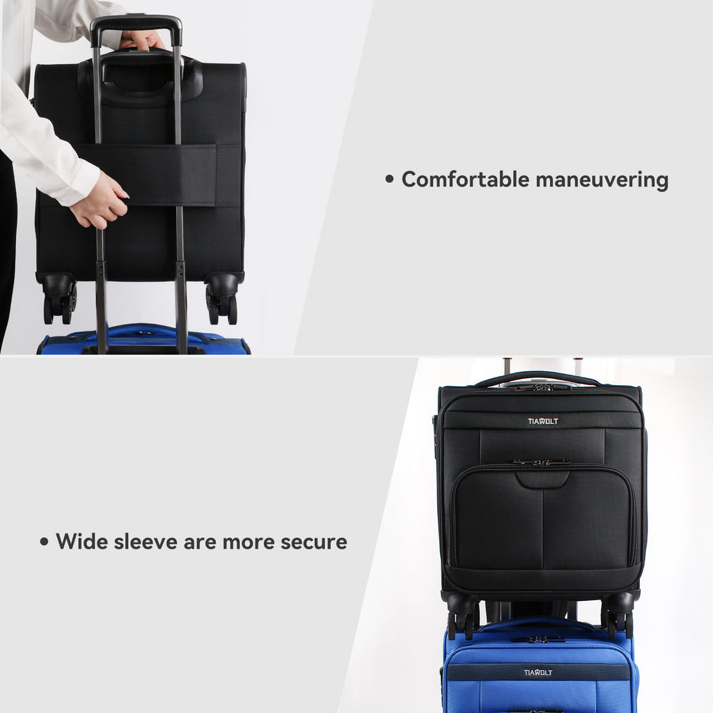 16 Inch Underseat Carry on Luggage with Wheels Black F3587
