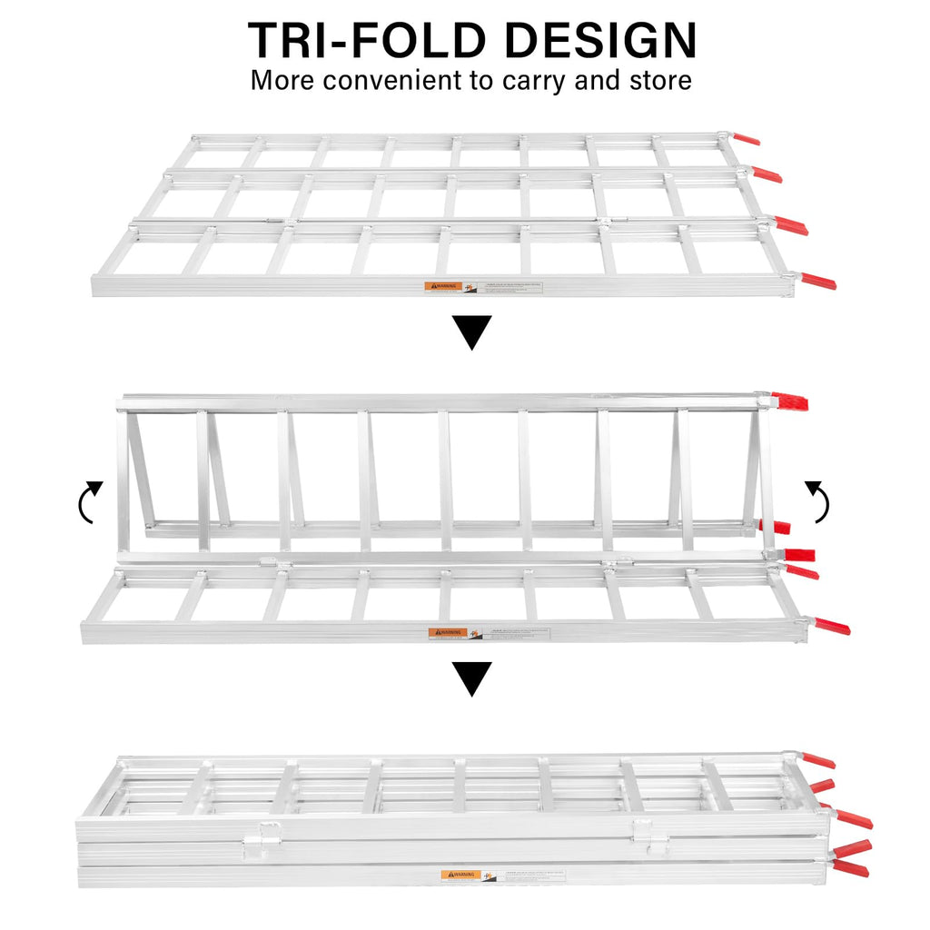 69" L x 50" W Tri-Fold Aluminum ATV Loading Ramp 1500lb Capacity F127265