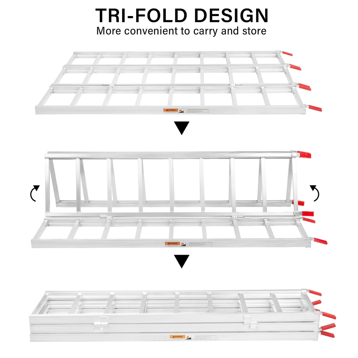 69" L x 50" W Tri-Fold Aluminum ATV Loading Ramp 1500lb Capacity F127265