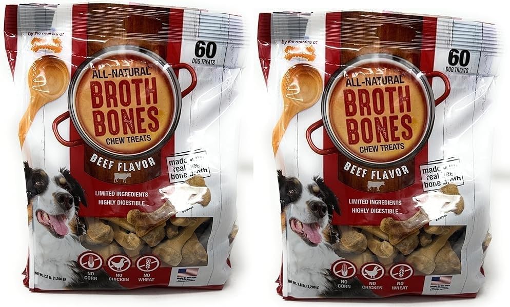 All-Natural Beef Broth Bones Dog Chew Treats C768885