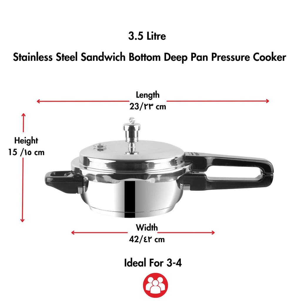 Stainless Steel 3 Litres Pressure Pan with Lid V995