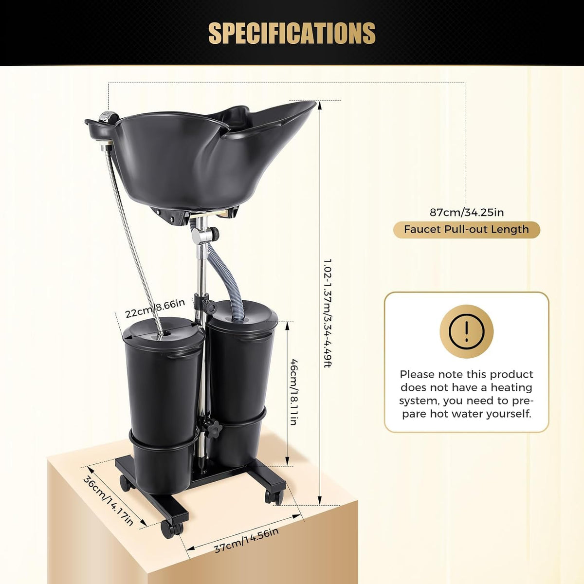 Portable Height Adjustable Shampoo Bowl N1915