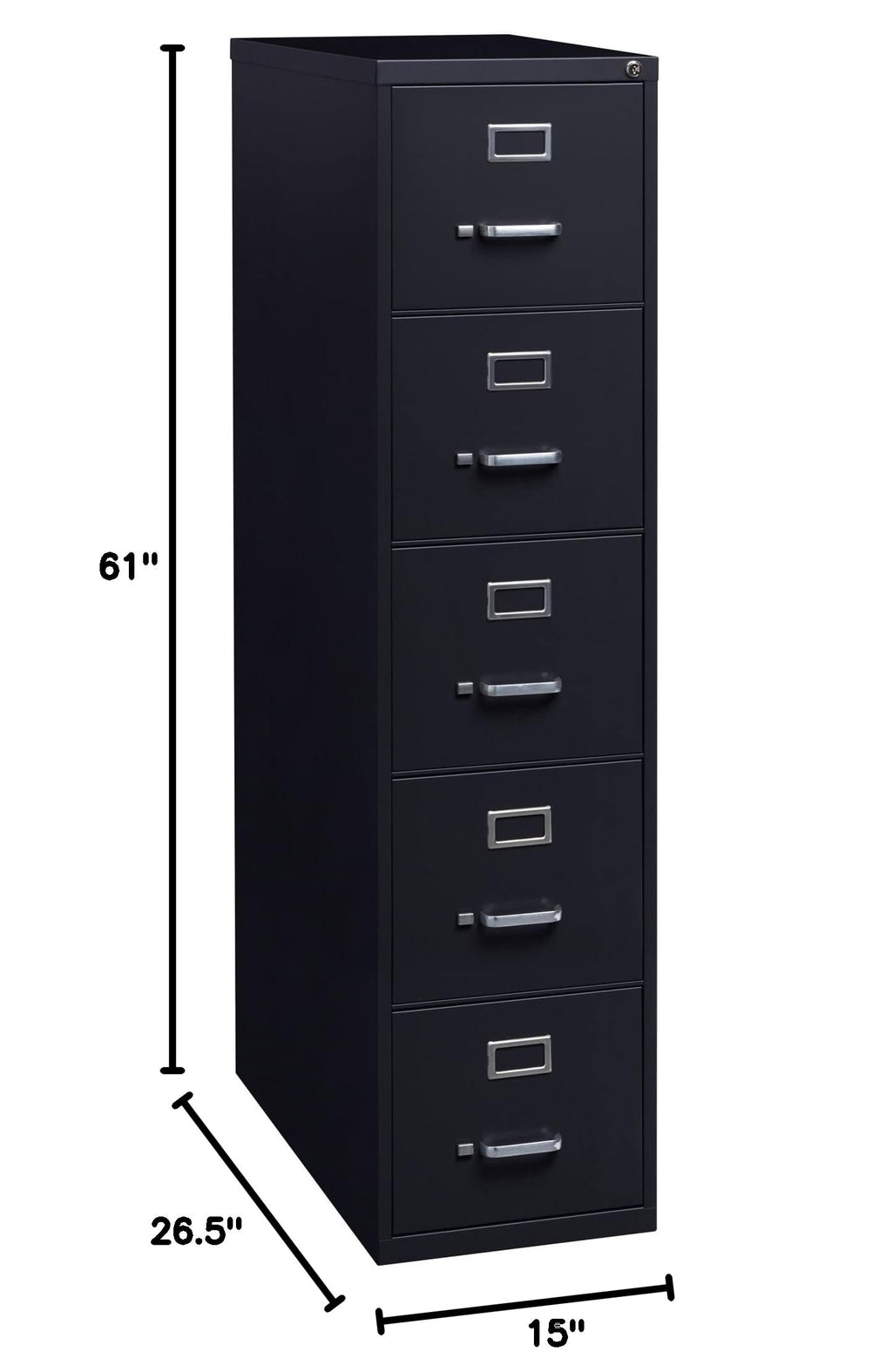 Black 5 Drawer Vertical File Cabinet T8027