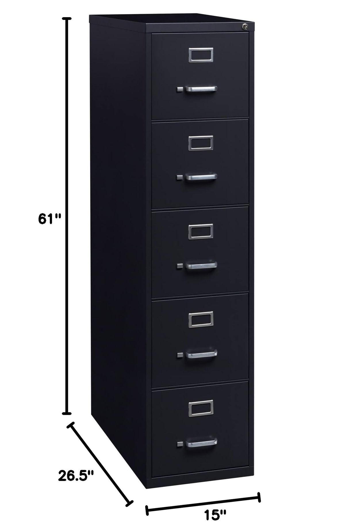 Black 5 Drawer Vertical File Cabinet T8027