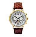 Gold Tone Leather Watch D822