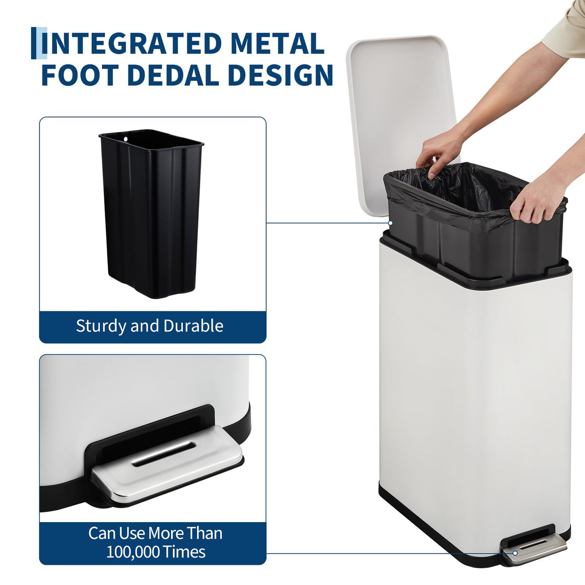 13.2 gal Stainless Steel Step Trash Can Y856742