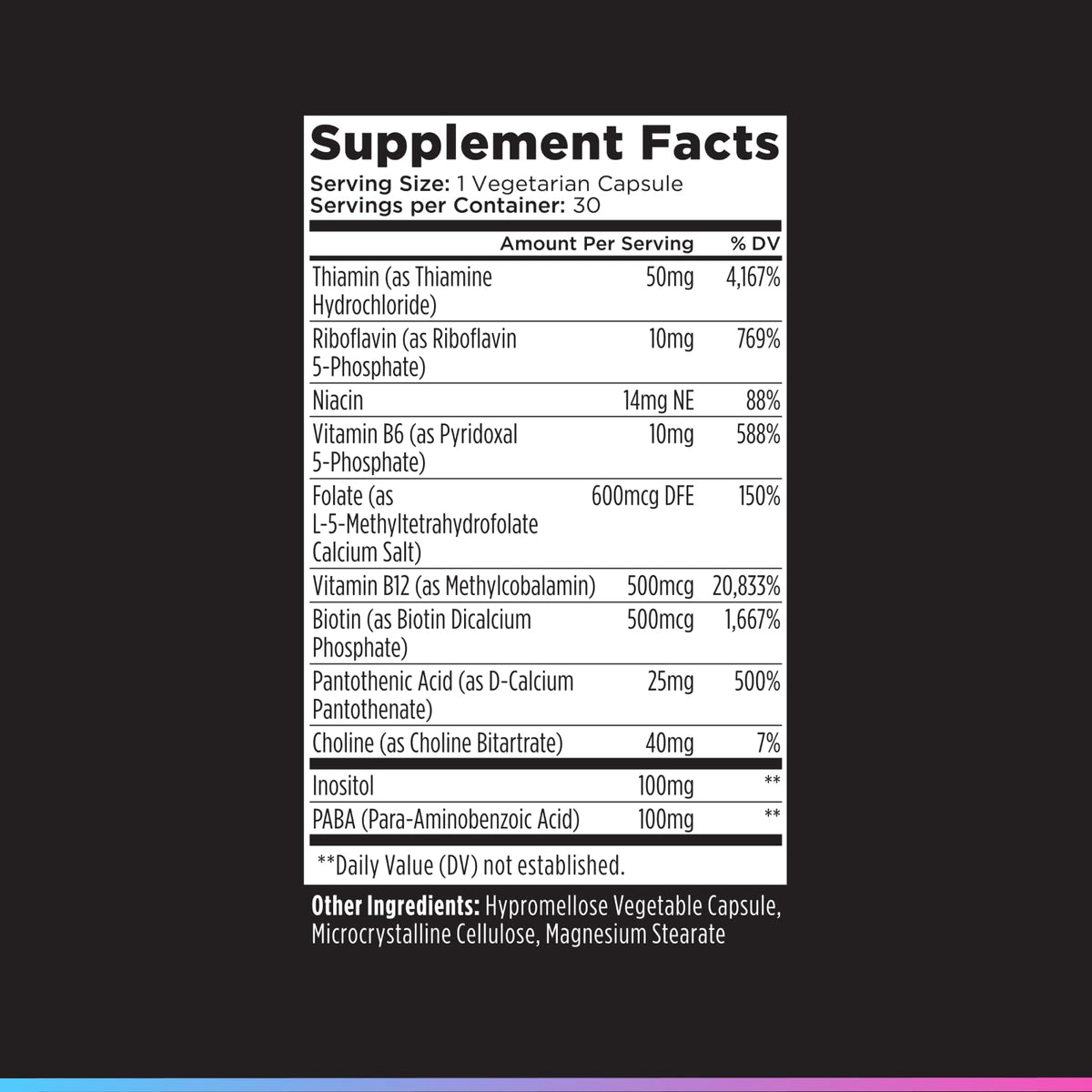 Vitamin B Complex Supplement 30 Capsules C68237