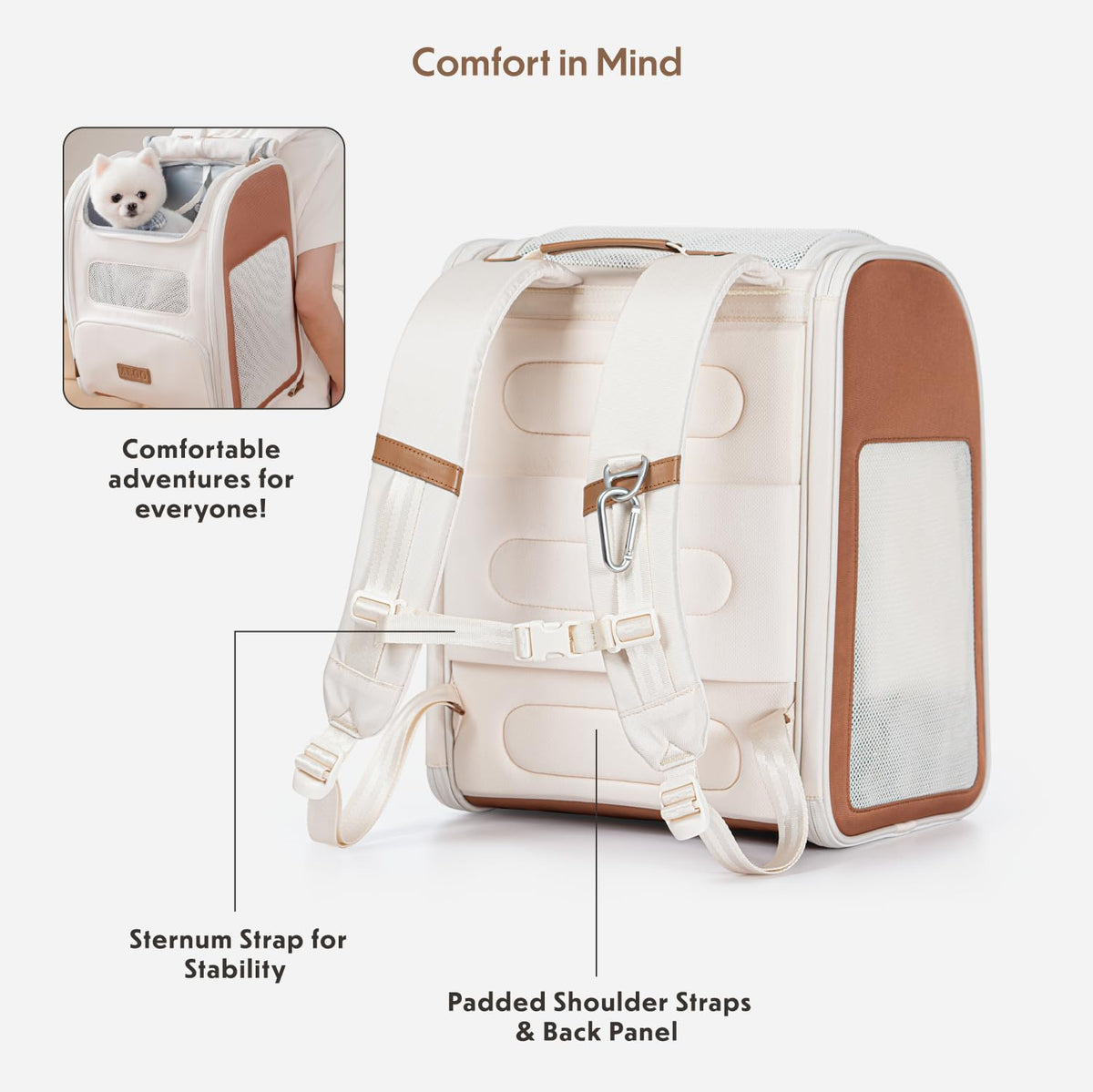 Tan Pet Backpack Carrier U8125