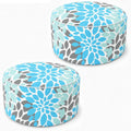 Inflatable Outdoor Ottoman 2 Pack Teal Grey Q52143
