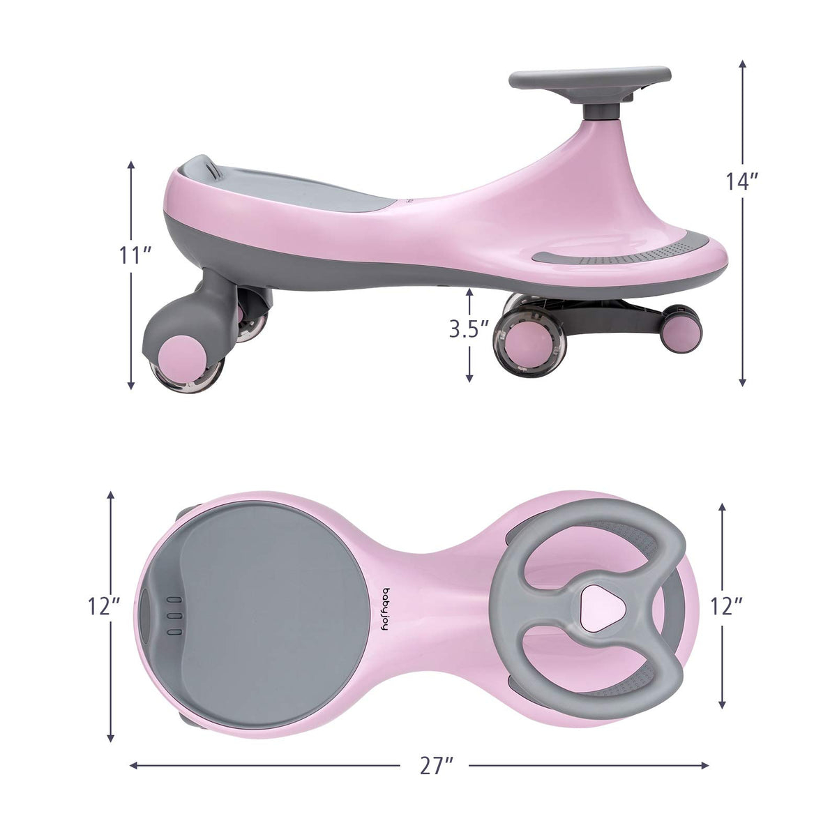 Pink Wiggle Car with LED Flashing Wheels M427