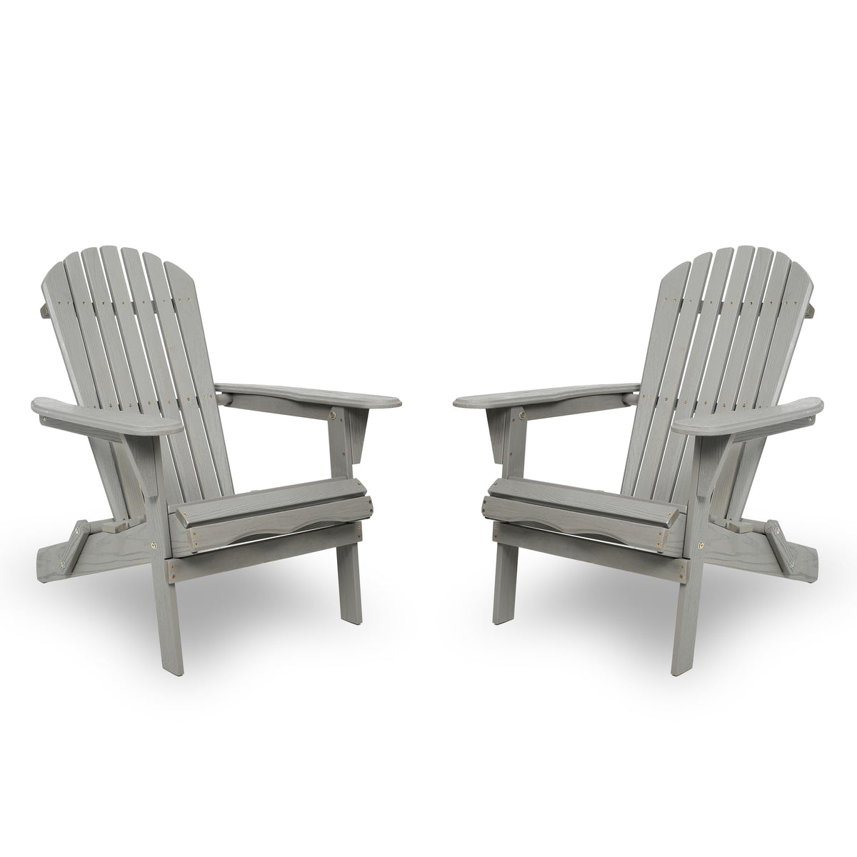 Wood Folding Adirondack Chair Set of 2 Solid Cedar L4082