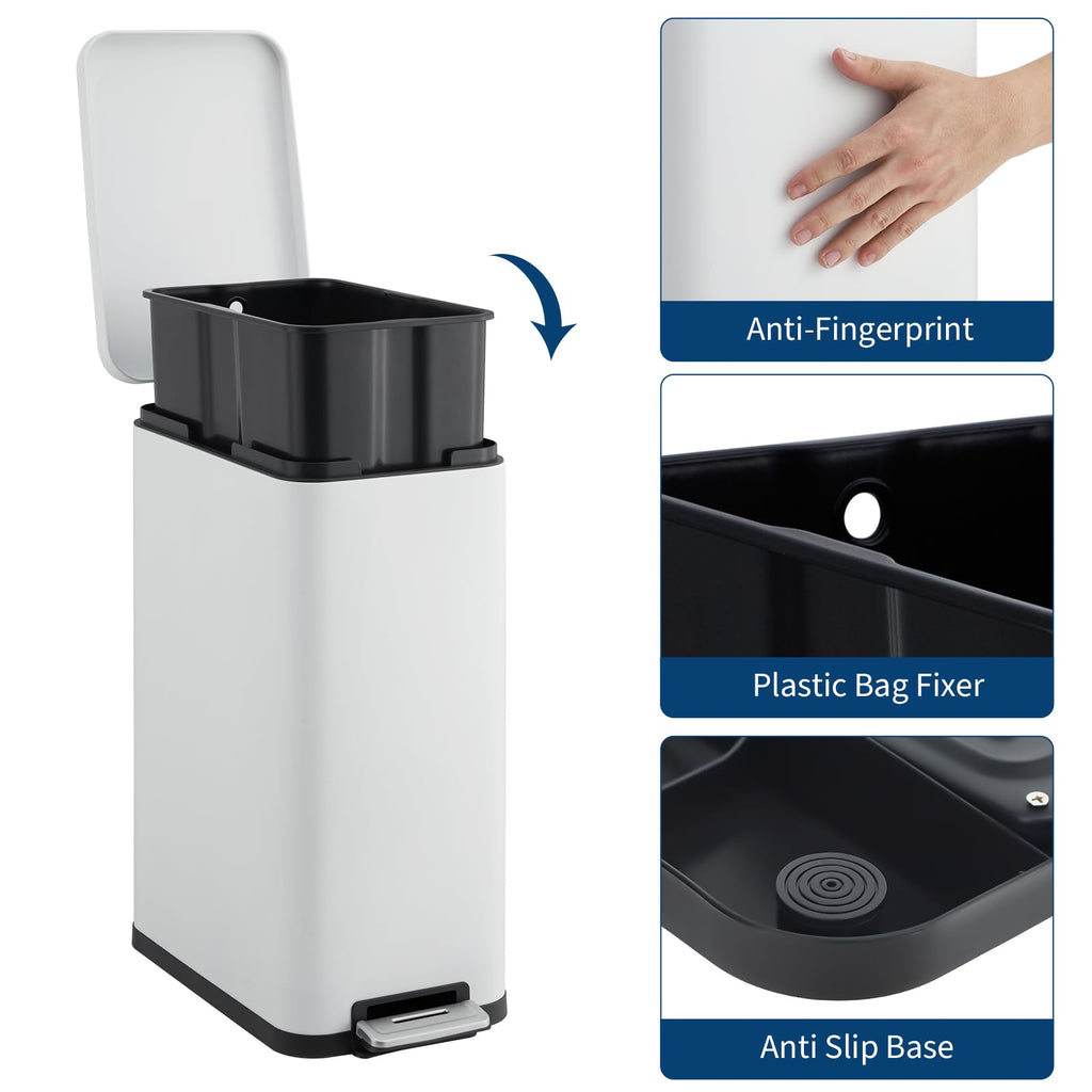 13.2 gal Stainless Steel Step Trash Can Y856742