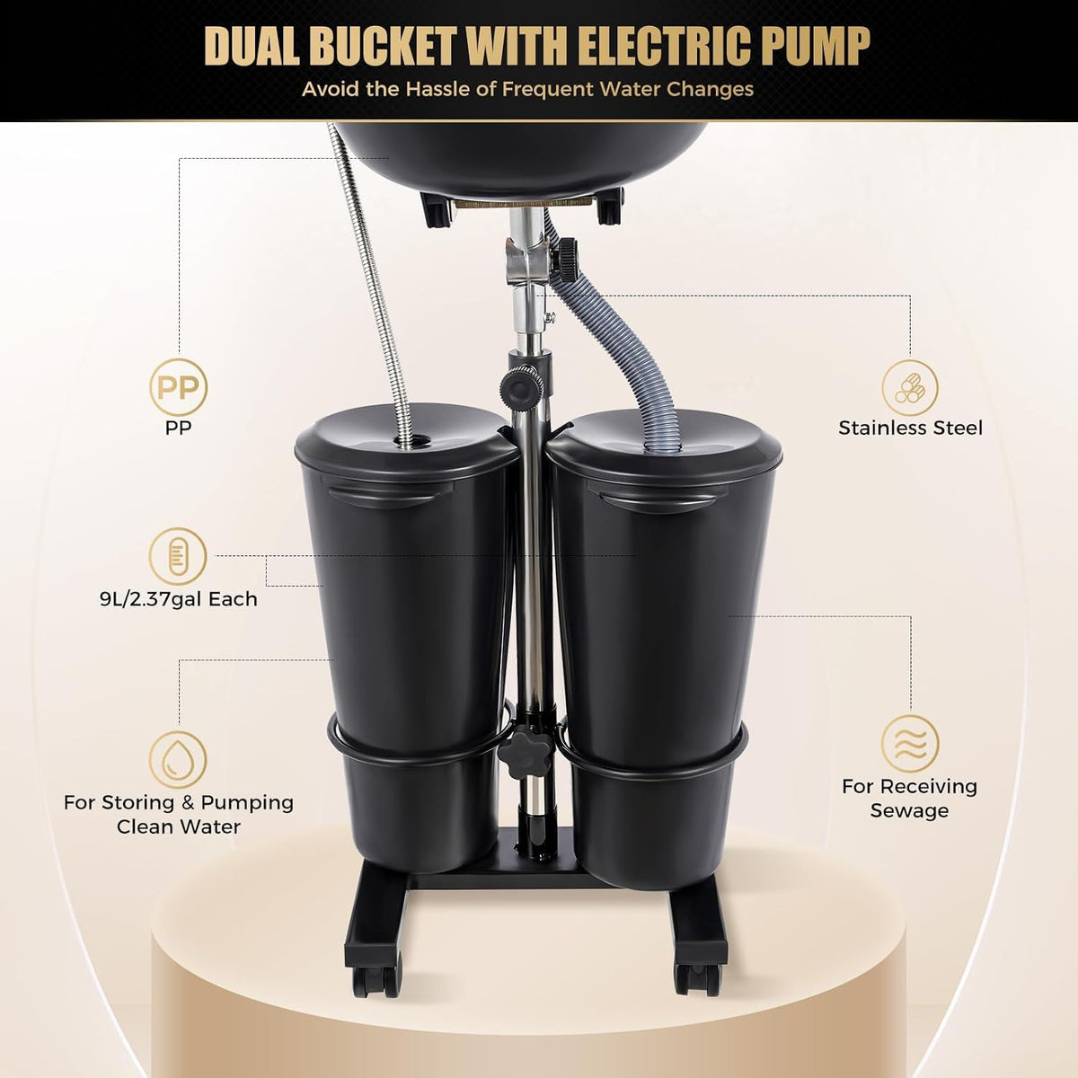 Portable Height Adjustable Shampoo Bowl N1915