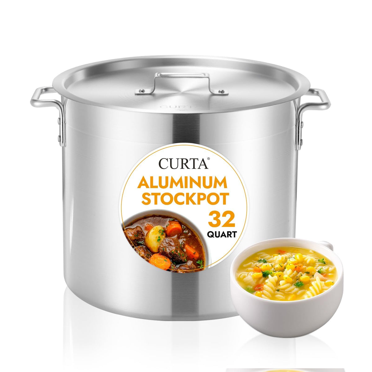 32 Quart Aluminum Stock Pot with Lid U61676