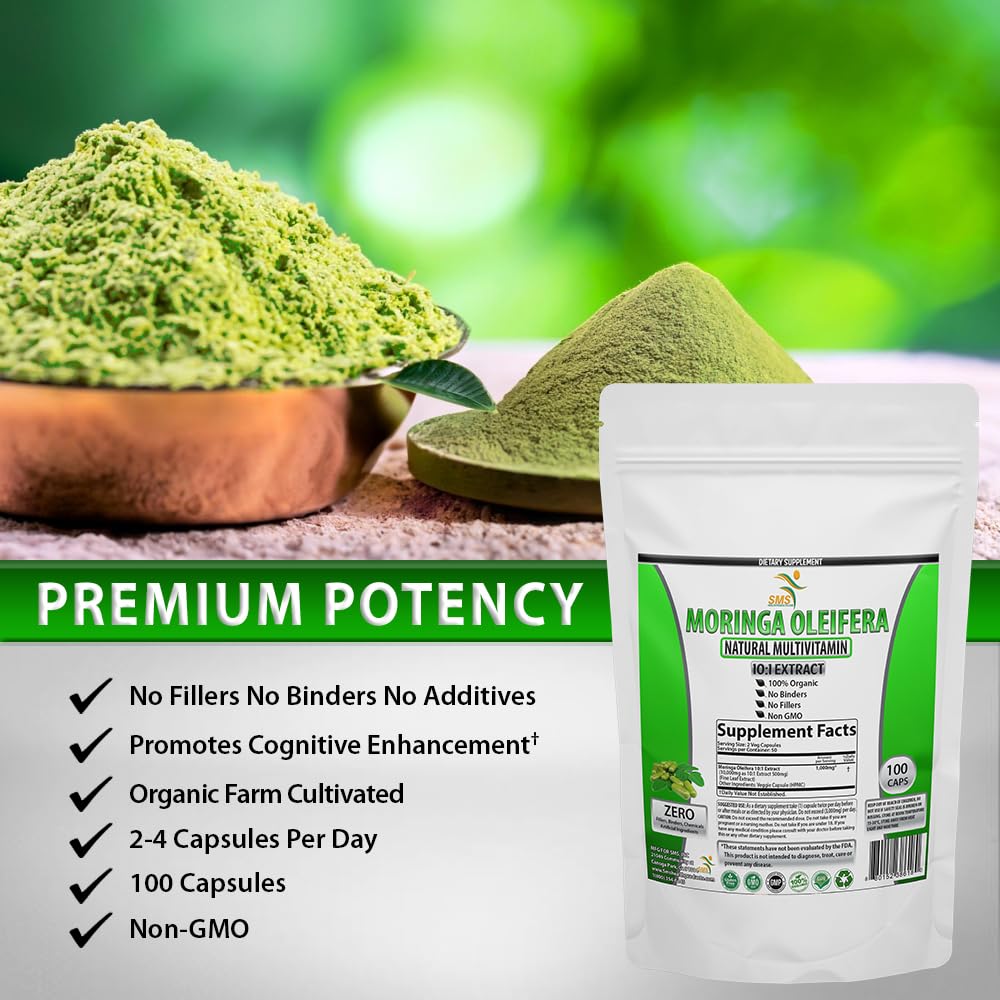 Moringa Oleifera 100 Veggie Capsules 1000mg Leaf Powder W65388