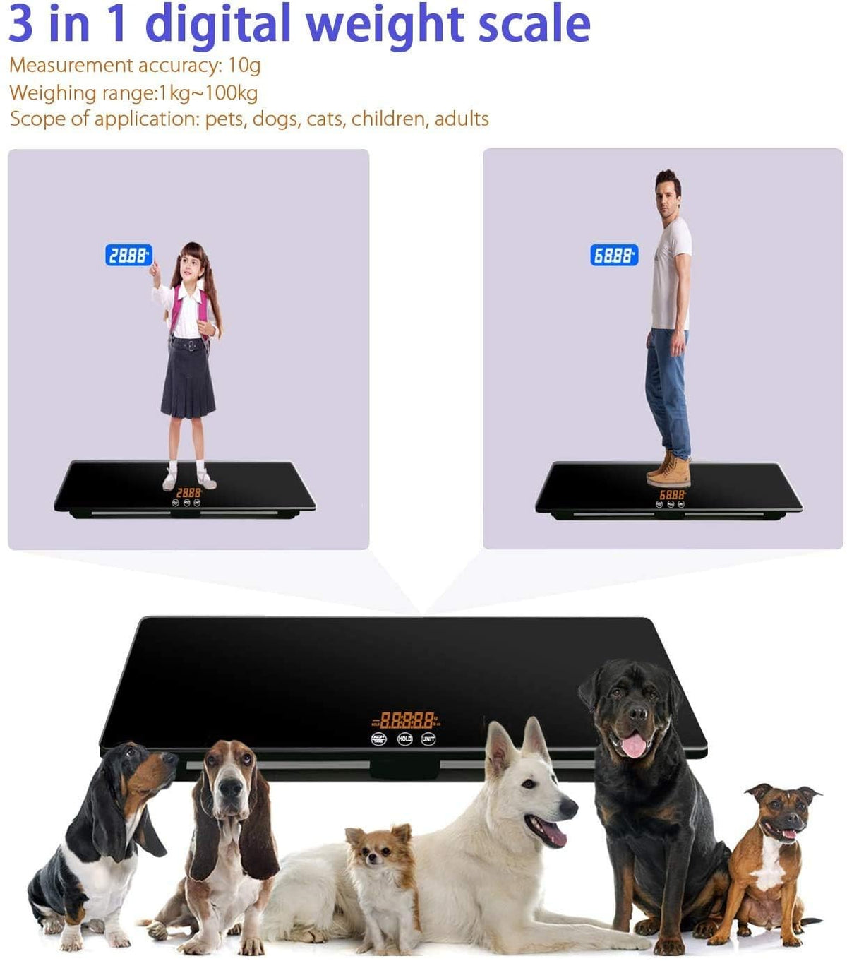 Digital Pet Scale 220 lbs Black I45634