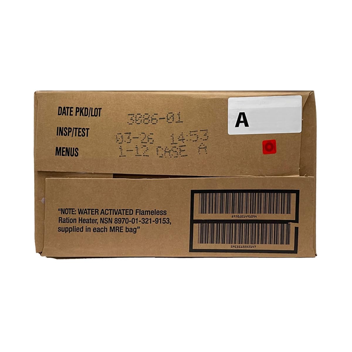US Military MRE Case Menus 1-12 F4293