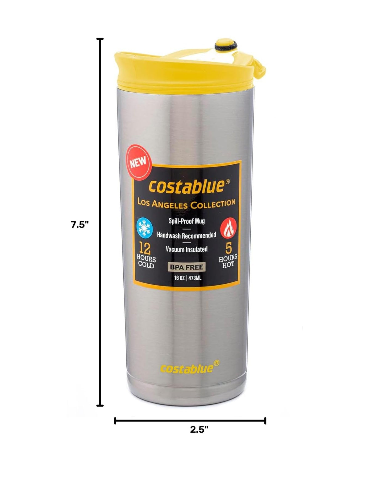 16 Oz Stainless Steel Insulated Travel Coffee Mug E22950