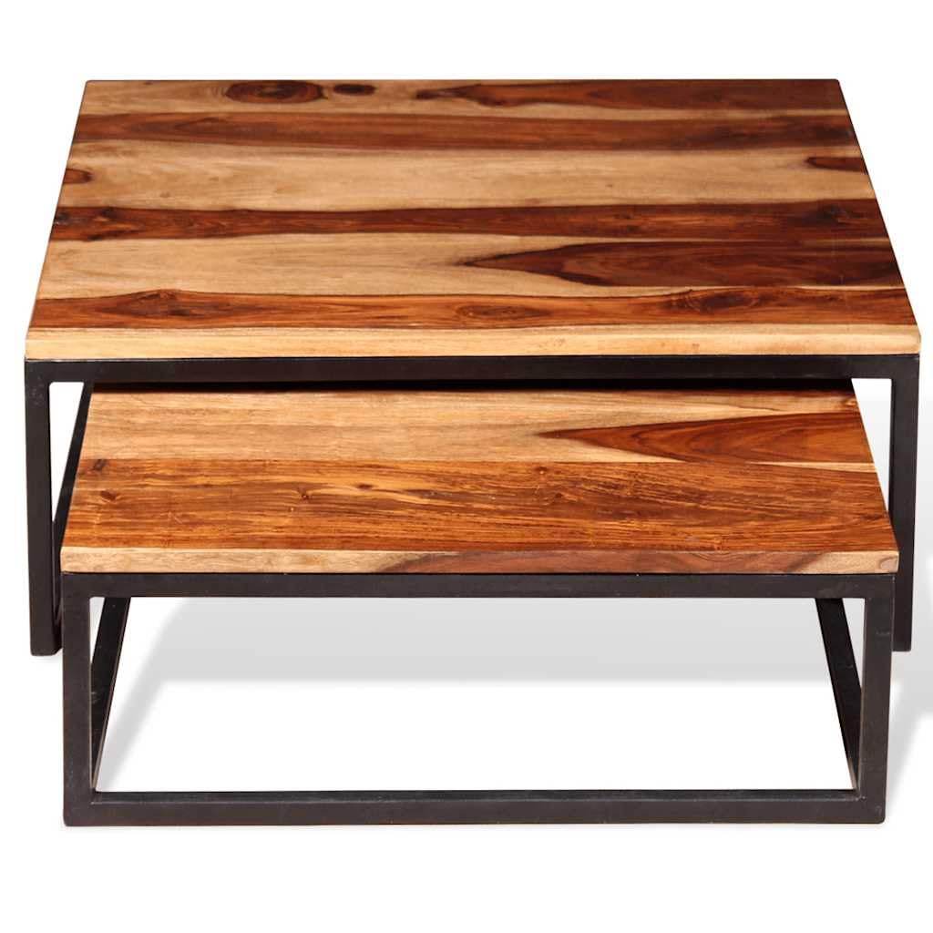 Solid Acacia Wood Nesting Coffee Table Set of 2 I59208