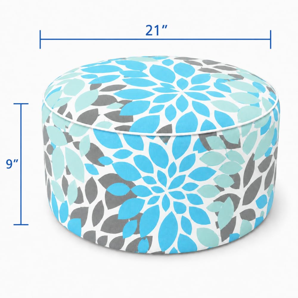 Inflatable Outdoor Ottoman 2 Pack Teal Grey Q52143
