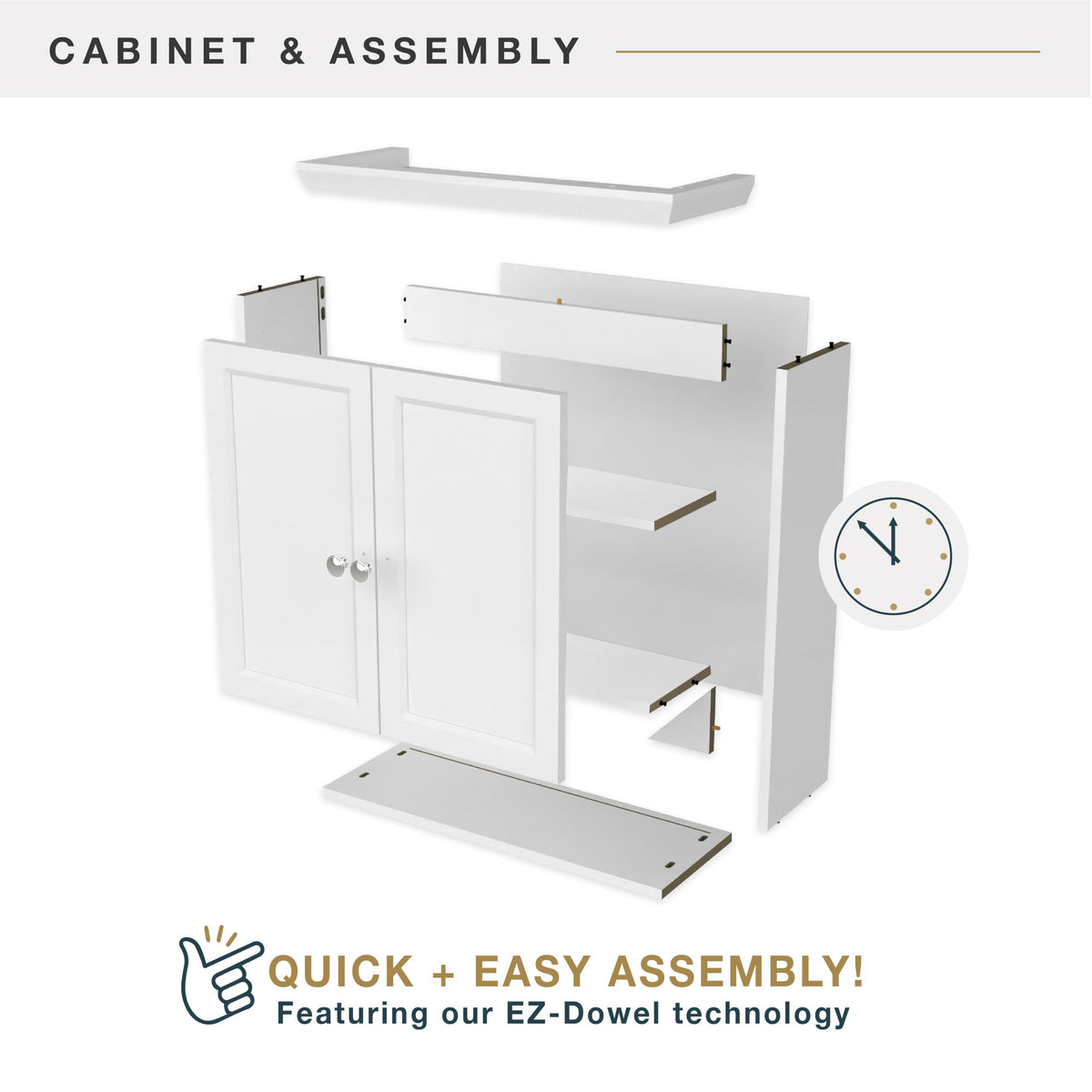 White Wall Mounted Medicine Cabinet Organizer K829