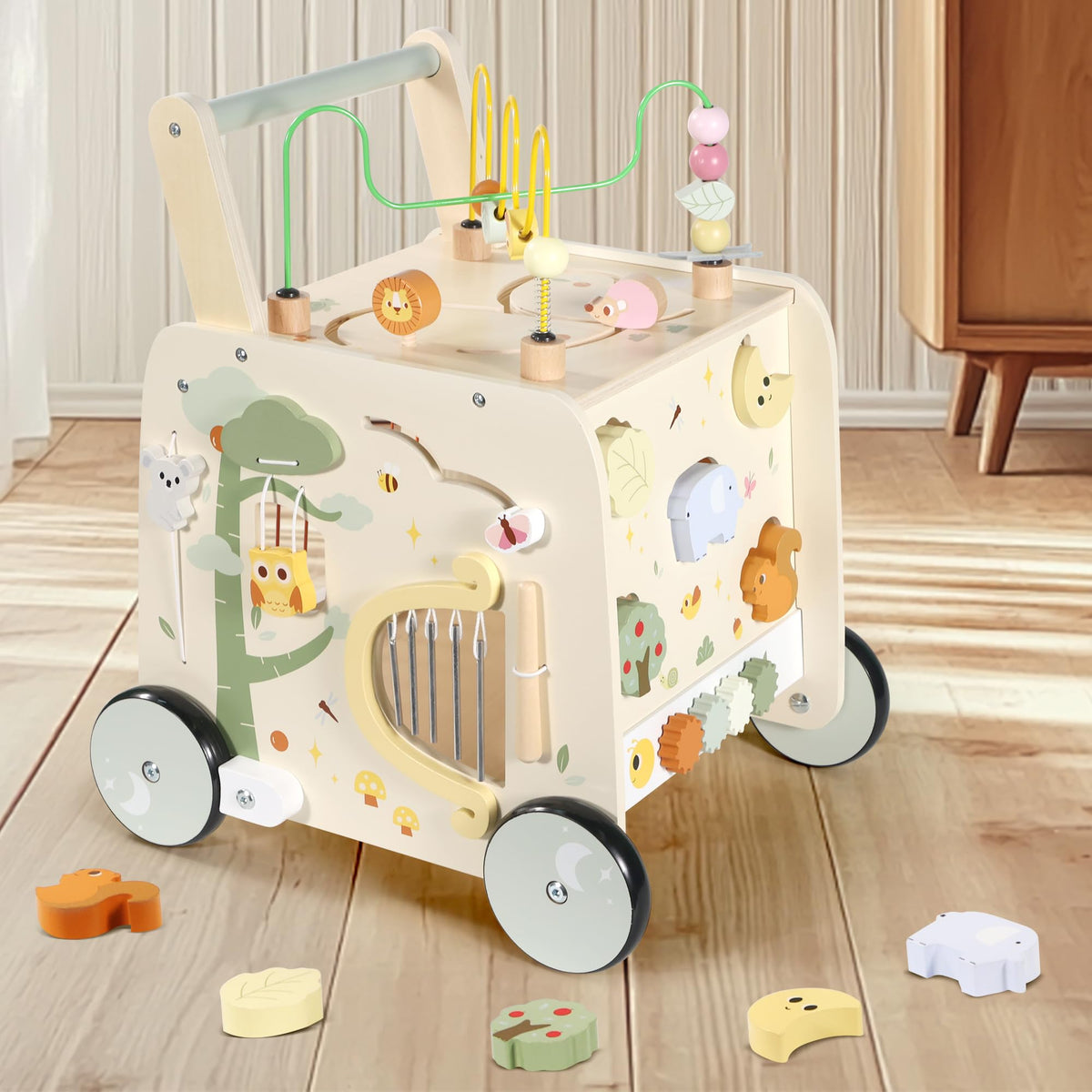 Wooden Activity Cube Push Walker V288785