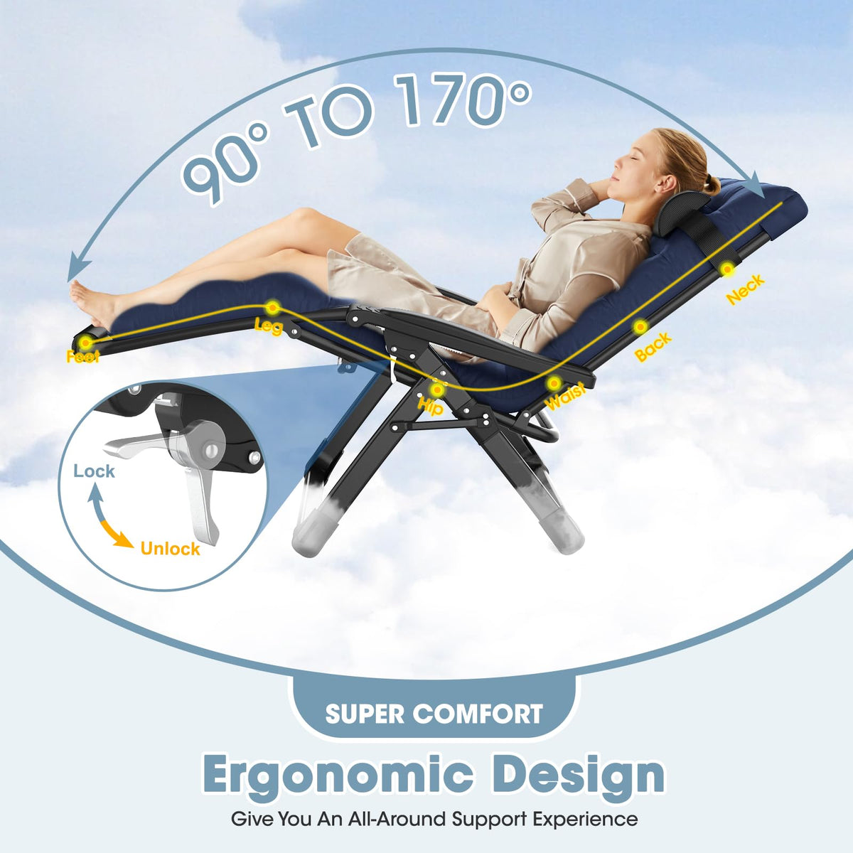 Oversized Zero Gravity Chair with Carry Bag E851114
