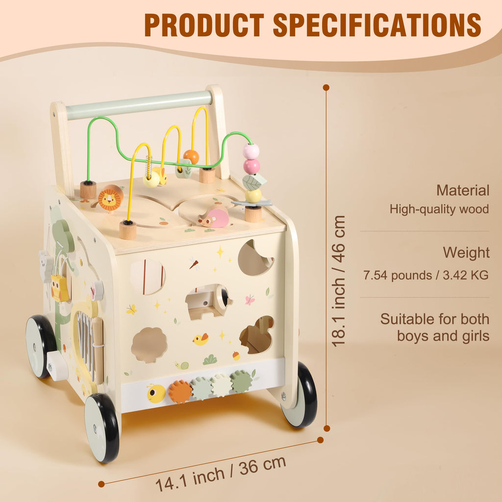 Wooden Activity Cube Push Walker V288785