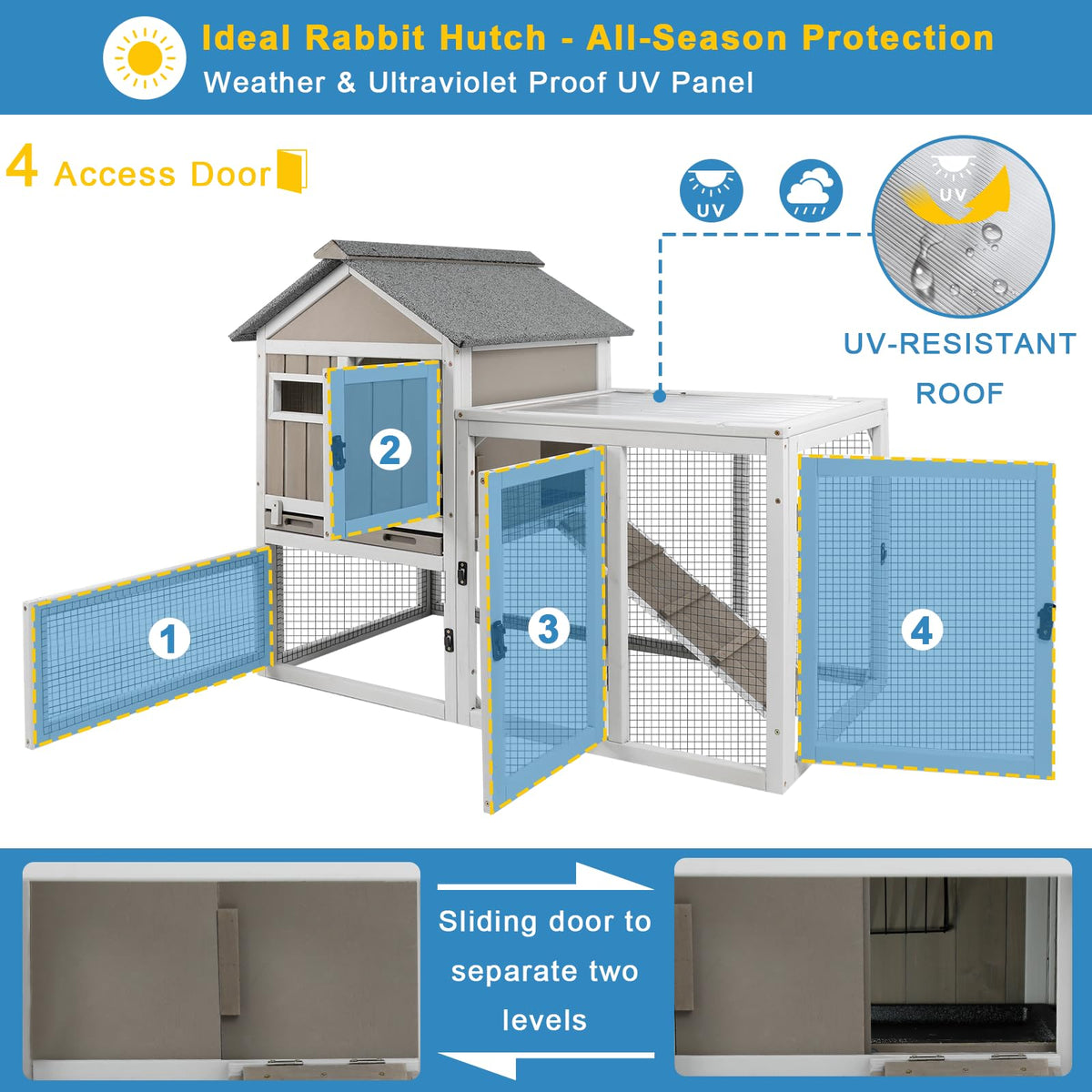 48" L 2-Story Rabbit Hutch with Ramp N60923