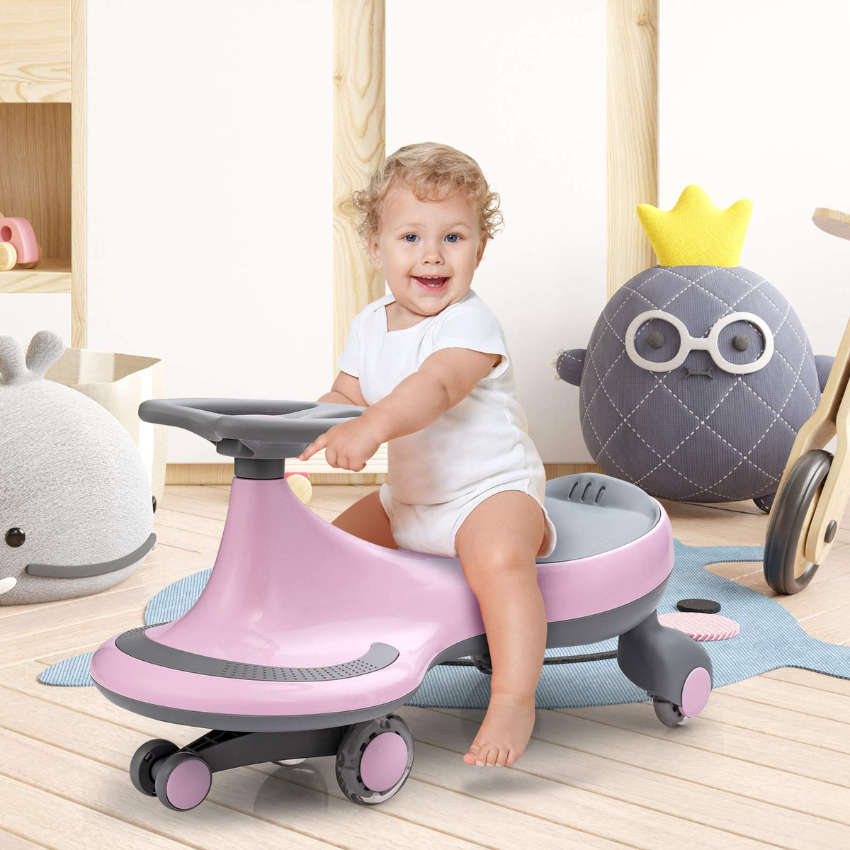 Pink Wiggle Car with LED Flashing Wheels M427