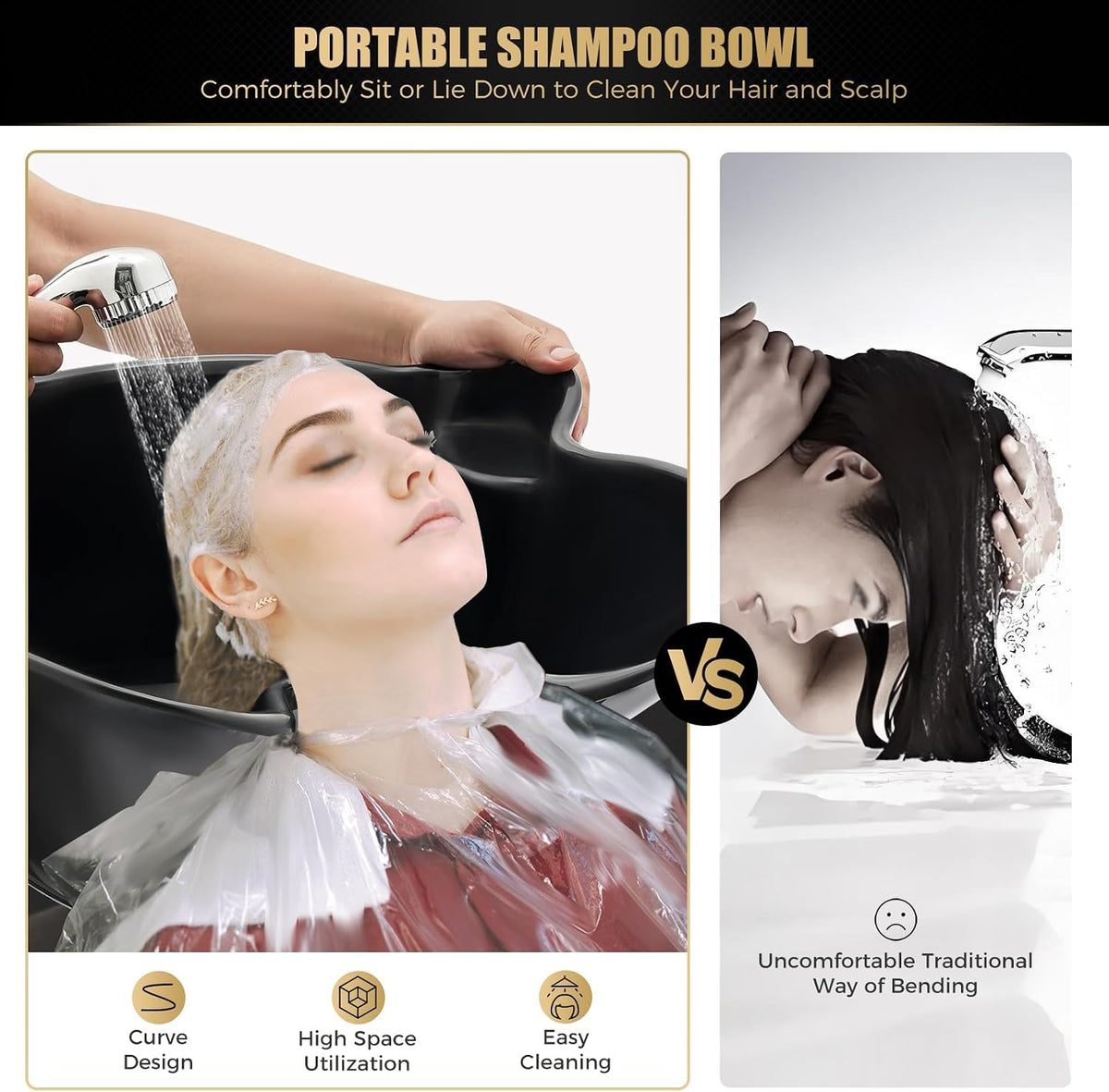Portable Height Adjustable Shampoo Bowl N1915