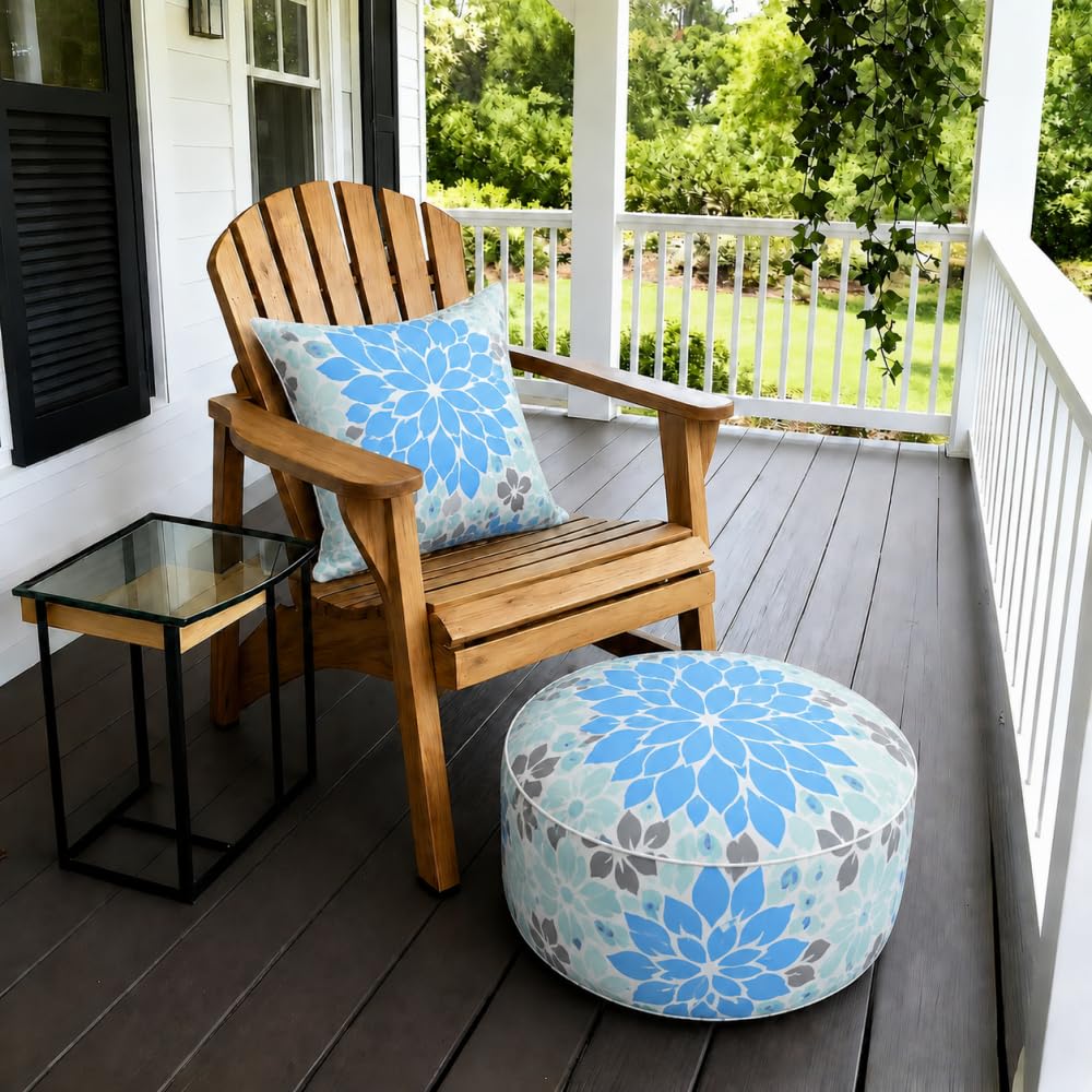 Inflatable Outdoor Ottoman 2 Pack Teal Grey Q52143
