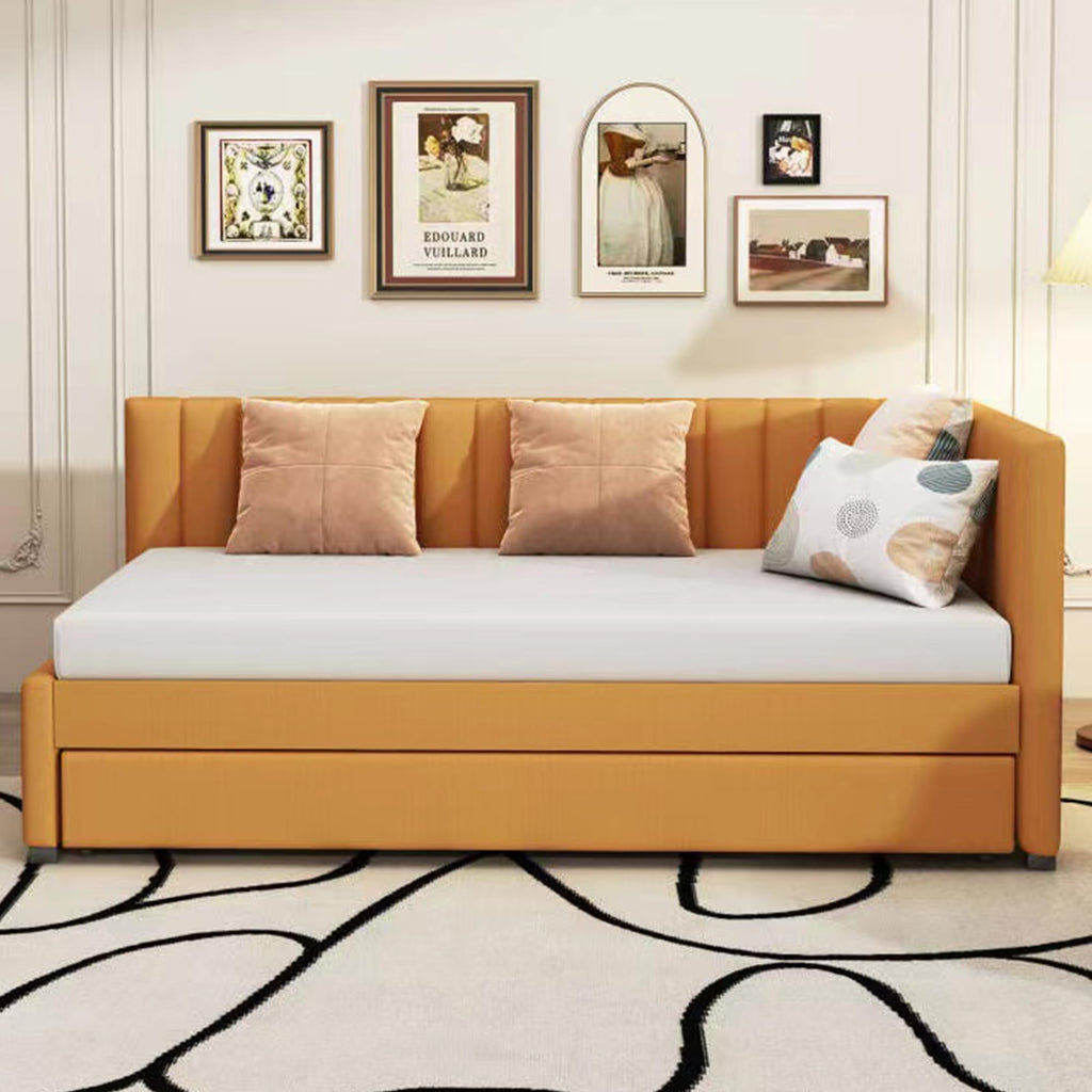 Twin Size Linen Upholstered Daybed with Trundle P871526