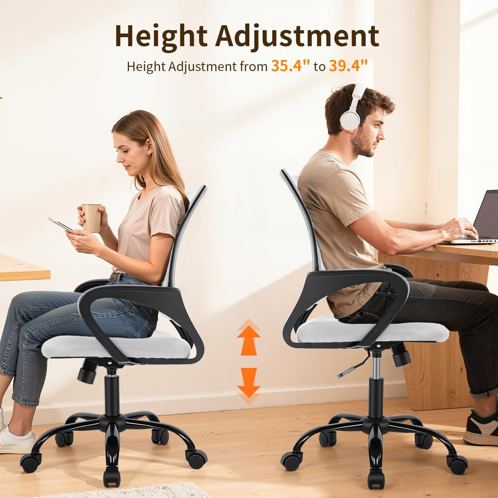 Ergonomic White Mesh Office Chair W7338