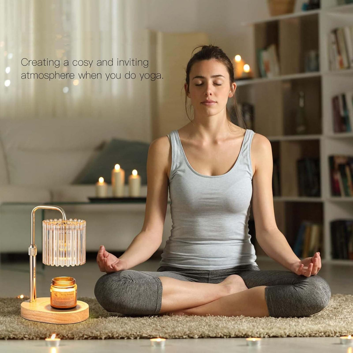 Candle Warmer Lamp with Timer, 2 Bulbs Height Adjustable Dimmable C604066