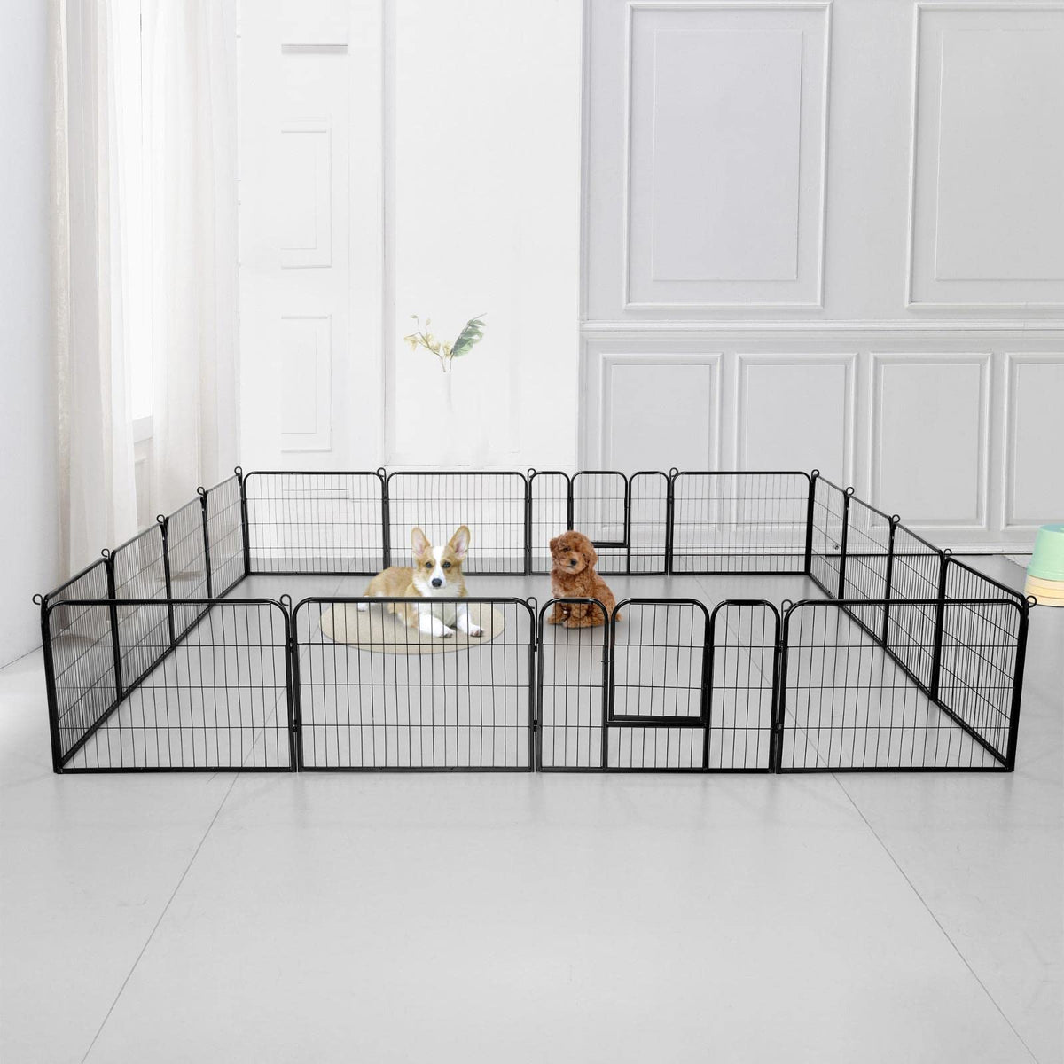 24" H 16-Panel Extra Wide Dog Playpen with Door J57203