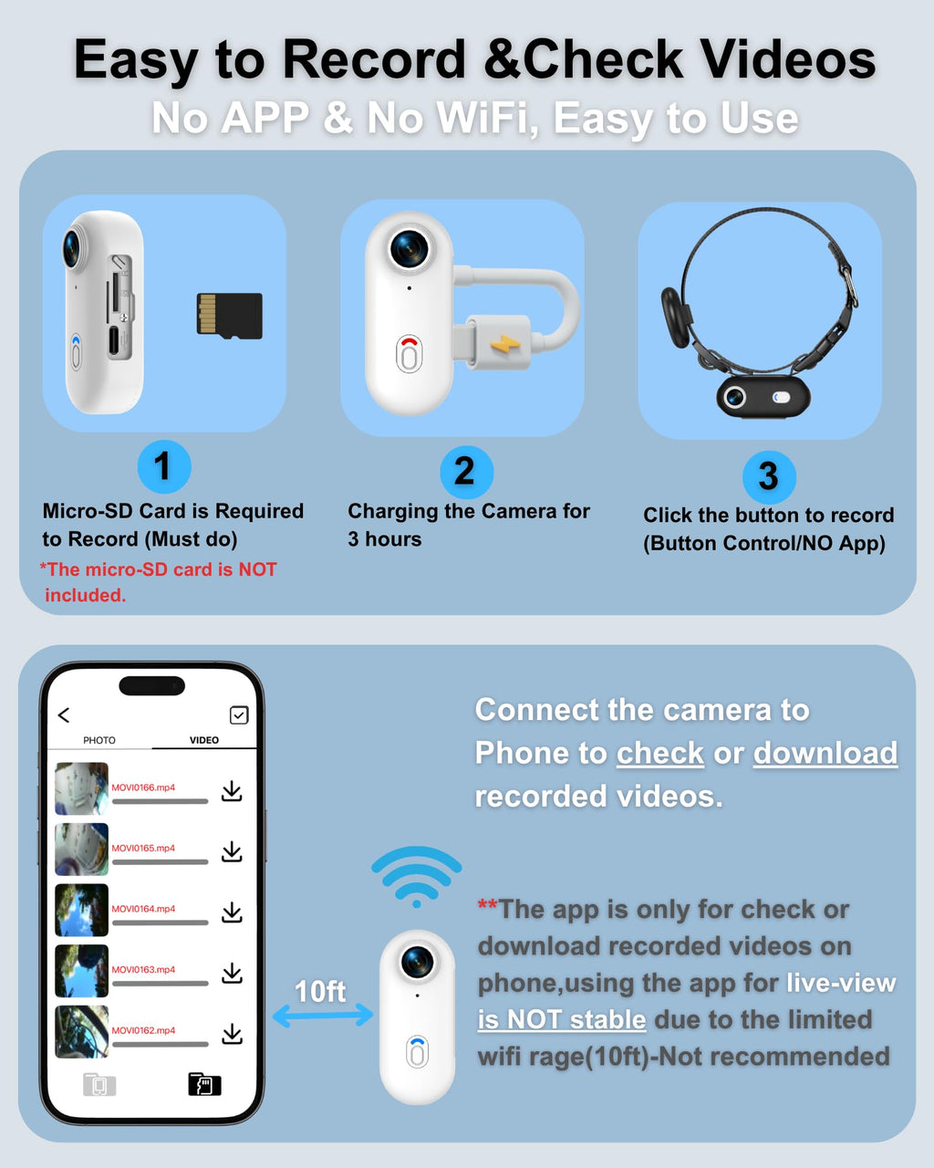 Camera Collar with Phone App & Tracker Tag X22979