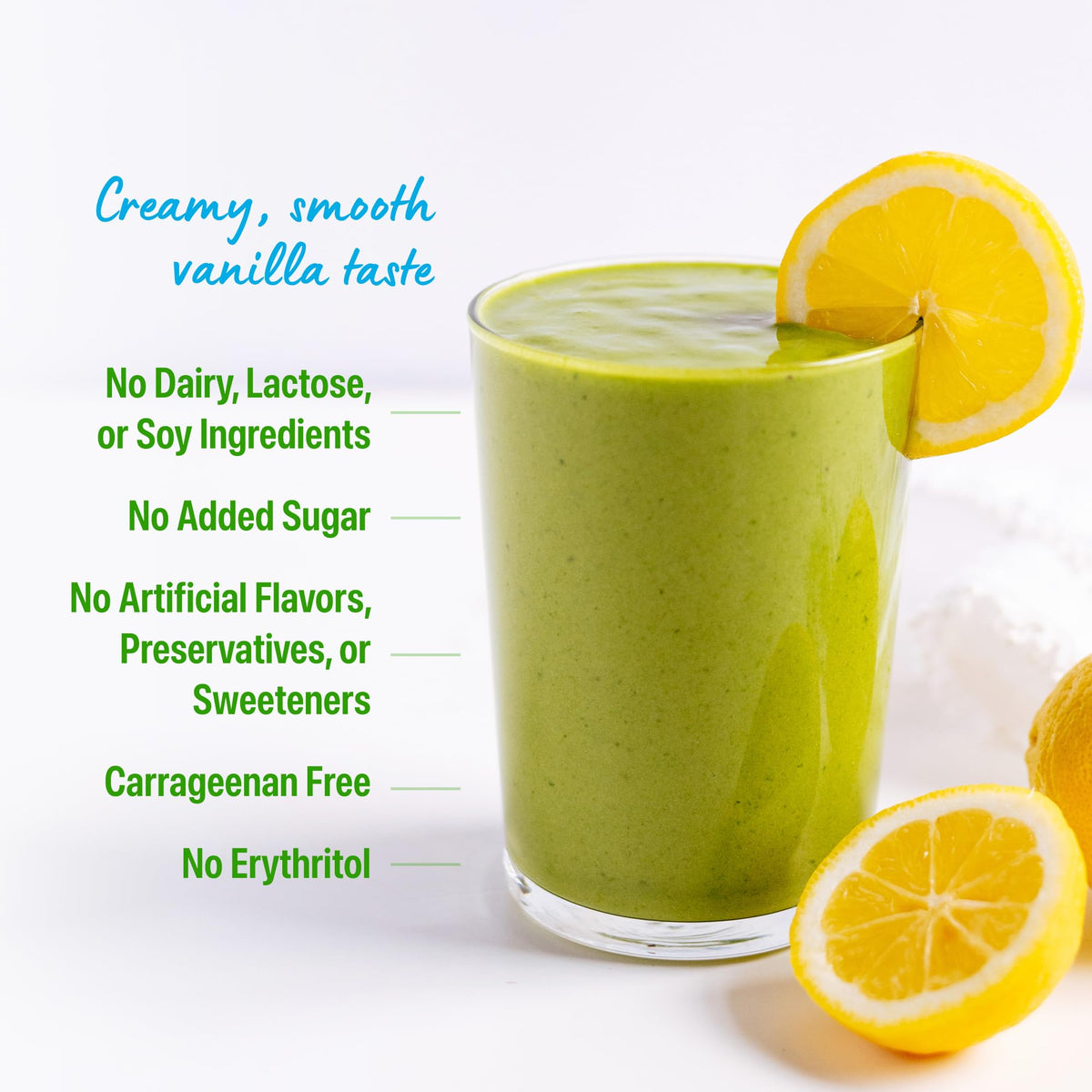 Organic Vegan Protein Powder + Greens Vanilla Bean 21g Plant Based Gluten Free Dairy Free 1.94lb Z71129