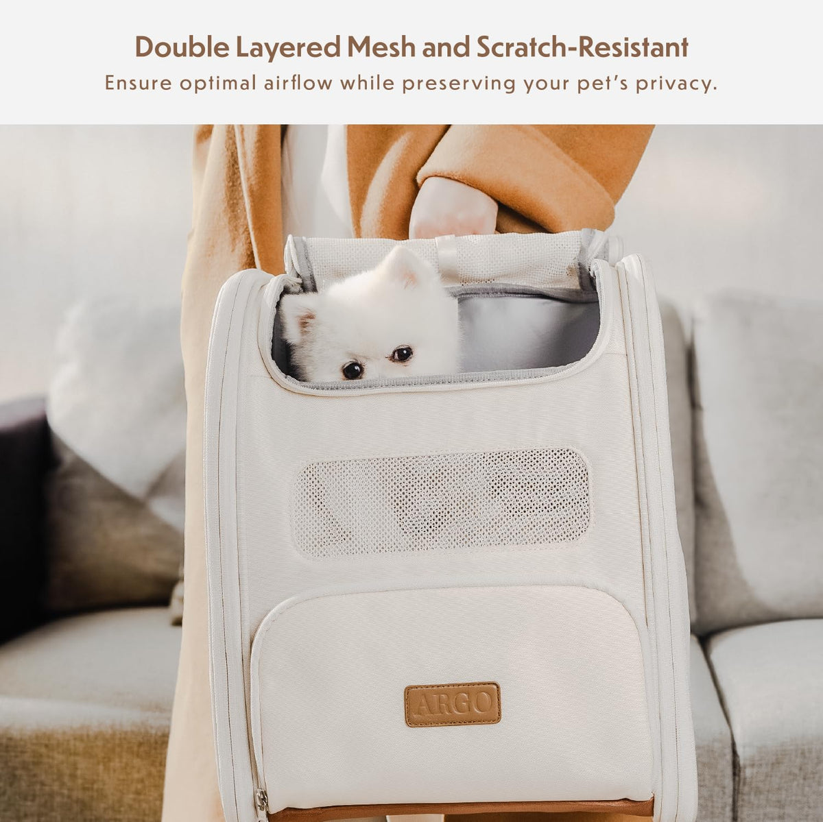 Tan Pet Backpack Carrier U8125