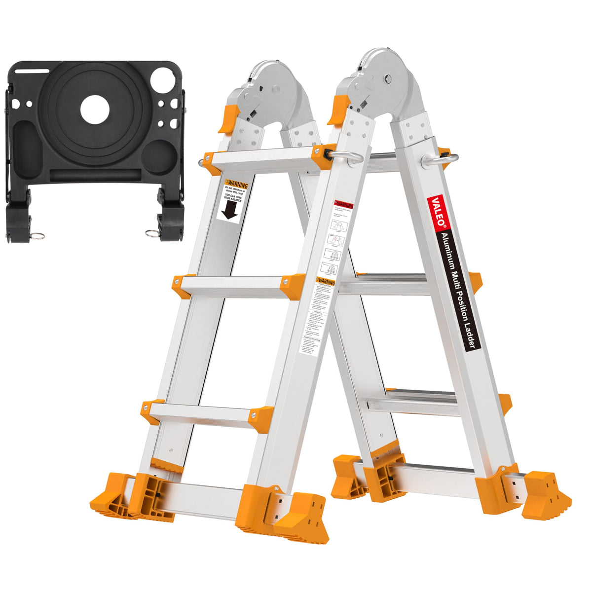 11FT Multi Position Aluminum Folding Ladder with Tool Tray B8951